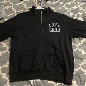 Pink 3/4 quarter zip sweaters